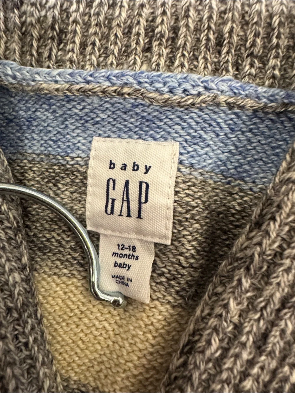 BabyGap Boys Striped Shawl Collar Cardigan Sweater 12-18 Months